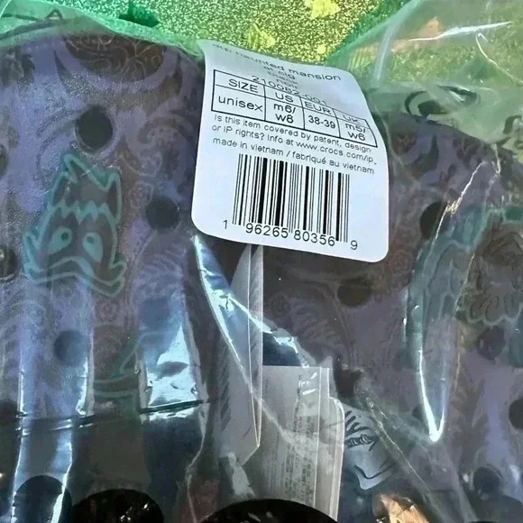 Crocs x Disney Parks W 8 / M 6 Haunted Mansion Wallpaper clogs NWT - Picture 7 of 10